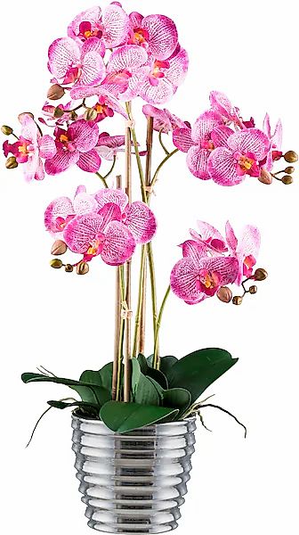 Creativ green Kunstorchidee »Orchidee Phalaenopsis«, mit silberfarbenem Ker günstig online kaufen