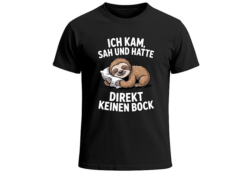 MoonWorks Print-Shirt Herren T-Shirt Faultier Spruch Ich kam sah und hatte günstig online kaufen