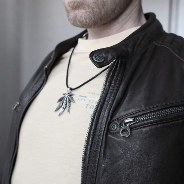 DALMARO Kette mit Anhänger Lederkette Edelstahlkette günstig online kaufen