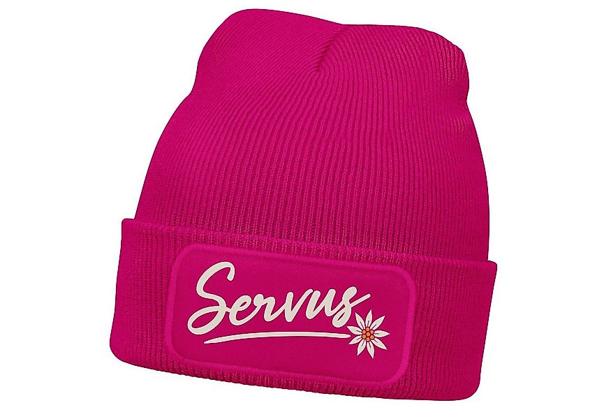 MoonWorks Strickmütze Damen Beanie mit Patch Strickmütze Spruch Servus Mei günstig online kaufen