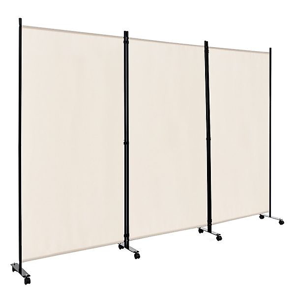 COSTWAY Paravent 3 tlg. auf Rollen, günstig online kaufen