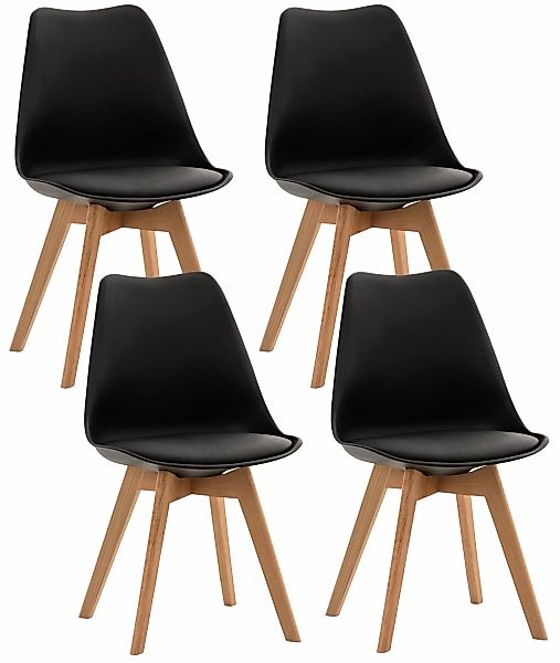 CLP Küchenstuhl Linares (4er Set), Buchenholz-Gestell, günstig online kaufen