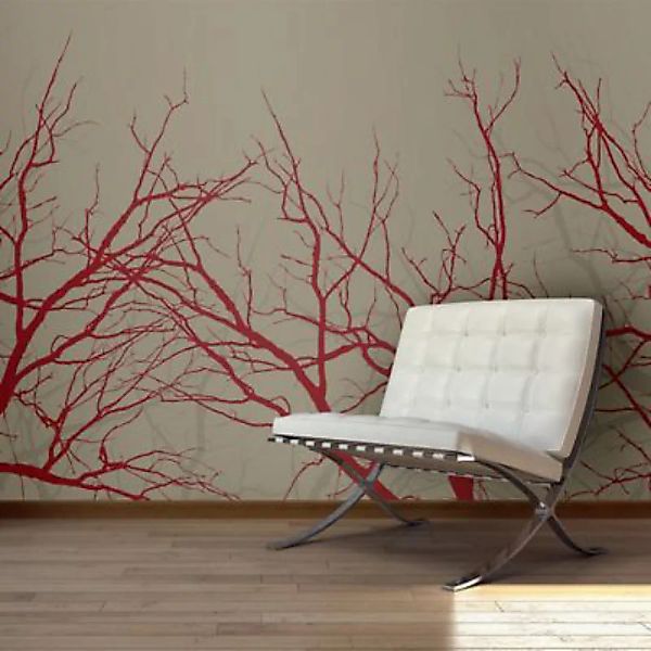 artgeist Fototapete Red-hot branches grau/rot Gr. 200 x 154 günstig online kaufen