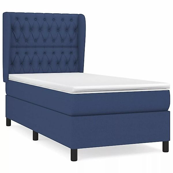 vidaXL Boxspringbett mit Matratze Blau 90x200 cm Stoff1372499 günstig online kaufen