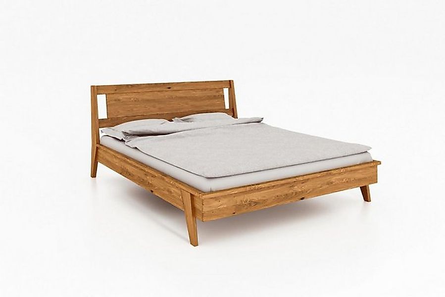 Natur24 Einzelbett Bett Jetro 2 Sonderlänge 80x190 Wildeiche Holzkopfteil u günstig online kaufen