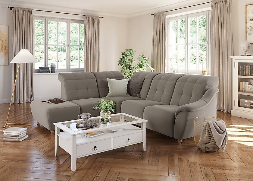 Home affaire Ecksofa "Boston L-Form" Kopfteilverstellung an jeder Sitzfläch günstig online kaufen