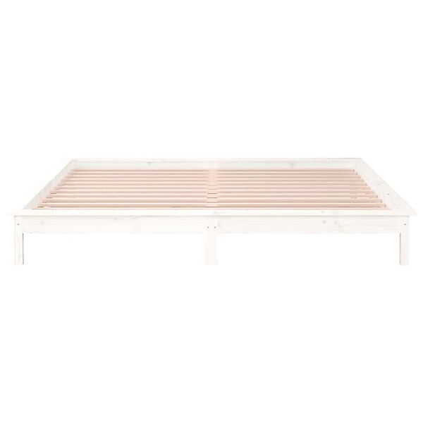 vidaXL Massivholzbett mit LEDs Weiß 140x190 cm1280164 günstig online kaufen