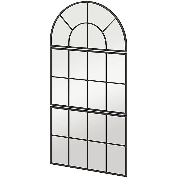 HOMCOM Wandspiegel mit Metallrahmen Glas Metall Schwarz 76L x 2B x 53H cm günstig online kaufen