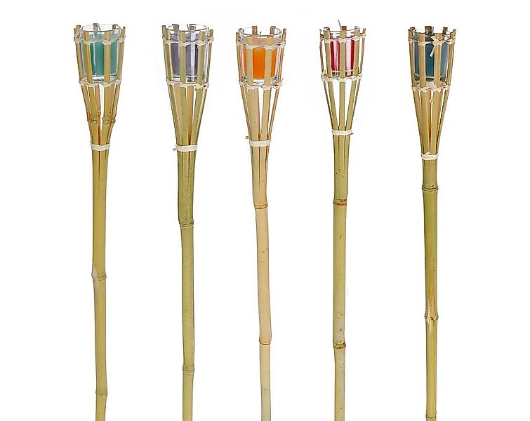 Bubble-Store Gartenfackel Bambus Gartenfackel 5er Set, Kerze mit Citronella günstig online kaufen