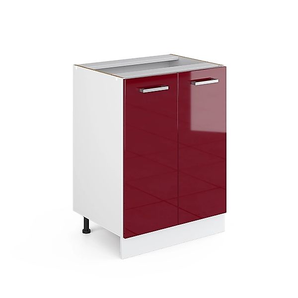 Vicco Unterschrank R-Line, Rot Hochglanz/Weiß, 60 cm ohne Arbeitsplatte günstig online kaufen