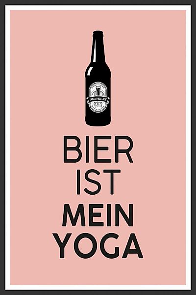 queence Metallbild "Bier Yoga", Sprüche, (1 St.) günstig online kaufen