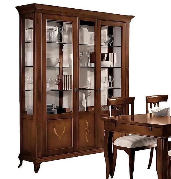 JVmoebel Glasvitrine Vitrine Wohnzimmer Möbel Anrichte Massive Holz Vitrine günstig online kaufen