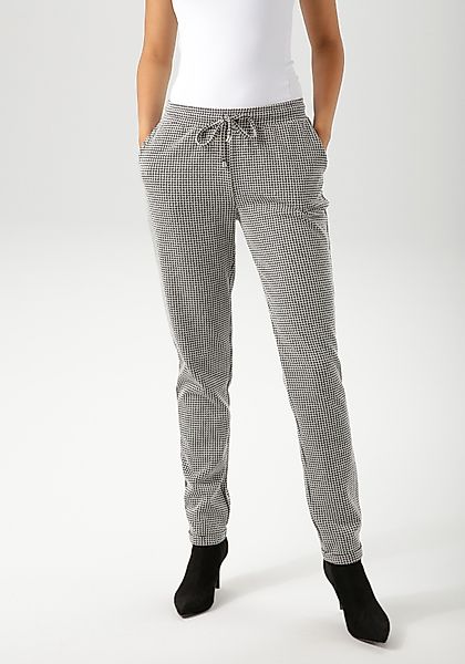 Aniston CASUAL Schlupfhose mit trendigem Hahnentritt-Muster günstig online kaufen
