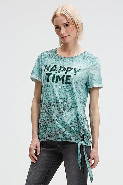 SOCCX Rundhalsshirt mit Knoten-Saum günstig online kaufen