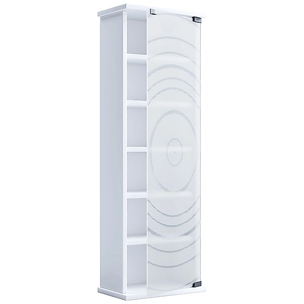 ebuy24 TilanoM Vitrinenschrank CD DVD 6 Ablagen 1 Tür Weiß günstig online kaufen