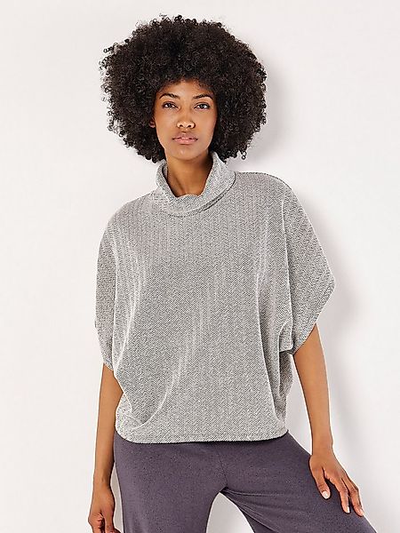 Apricot Kurzarmpullover Chevrondesign mit Fledermausärmeln günstig online kaufen