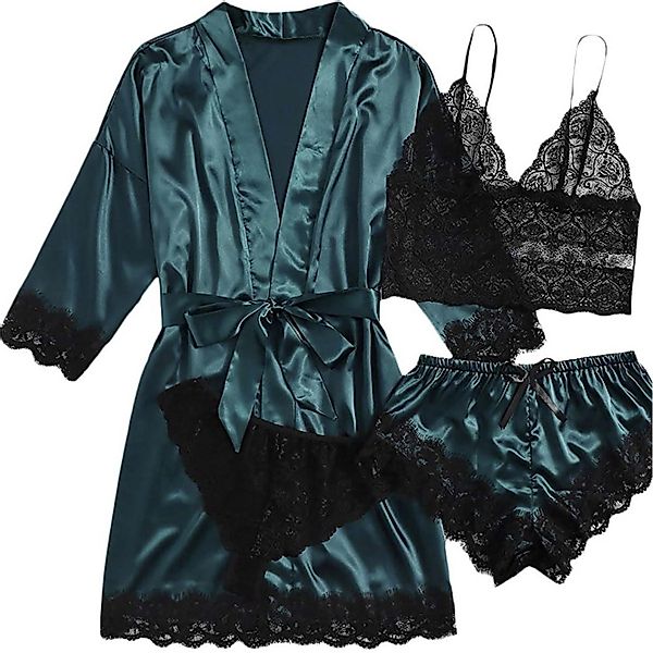Refttenw Pyjama Damen Pyjama Sexy Satin günstig online kaufen