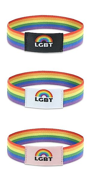 Made by Nami Armband Set 3er Set Elastische Stoffarmbänder Regenbogenfarben günstig online kaufen