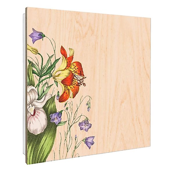 Banjado Großer Schlüsselbox Holz 30x30cm Weiß Scharnier Rechts 50 Haken Sch günstig online kaufen