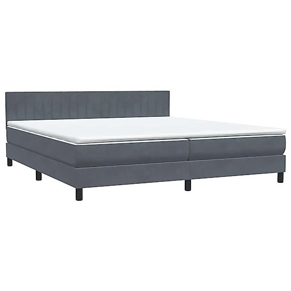vidaXL Boxspringbett mit Matratze Dunkelgrau 180x210 cm Samt 3316414 günstig online kaufen