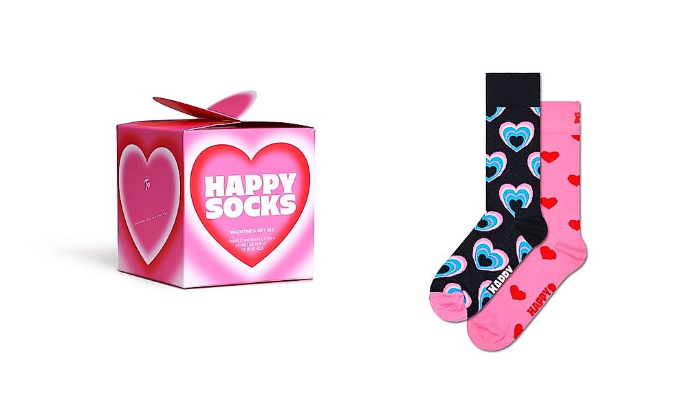 Happy Socks Langsocken, (2er Pack), mit unterschiedlichen Herzchen-Alloverm günstig online kaufen