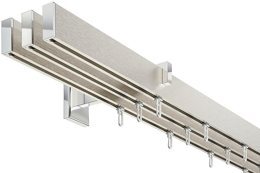 DécoProfi Innenlaufschiene Gardinenstange eckig LONG 3-läufig, günstig online kaufen