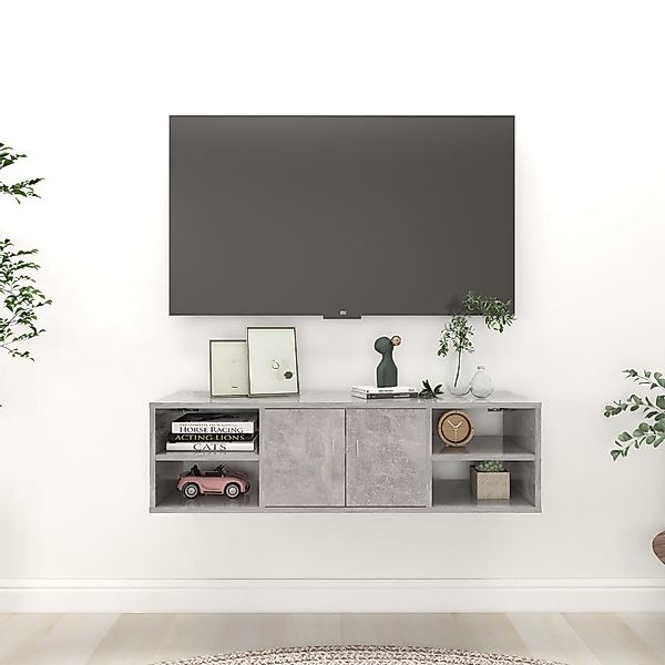 furnicato Wandregal Betongrau 102x30x29 cm Holzwerkstoff, günstig online kaufen