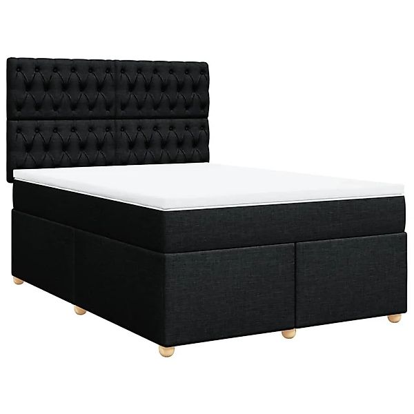 vidaXL Boxspringbett mit Matratze Schwarz 140x200 cm Stoff 3293612 günstig online kaufen