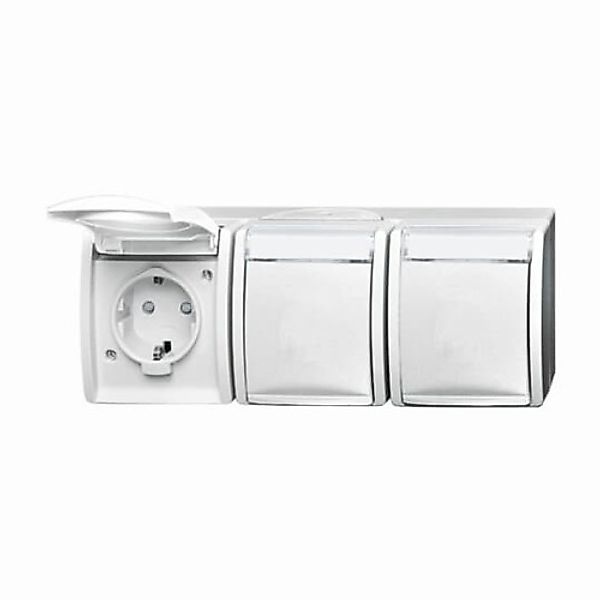 Busch-Jaeger Steckdose alpinweiß, Aufputz 2300/3 EBW-54 - 2CKA002084A0724 günstig online kaufen