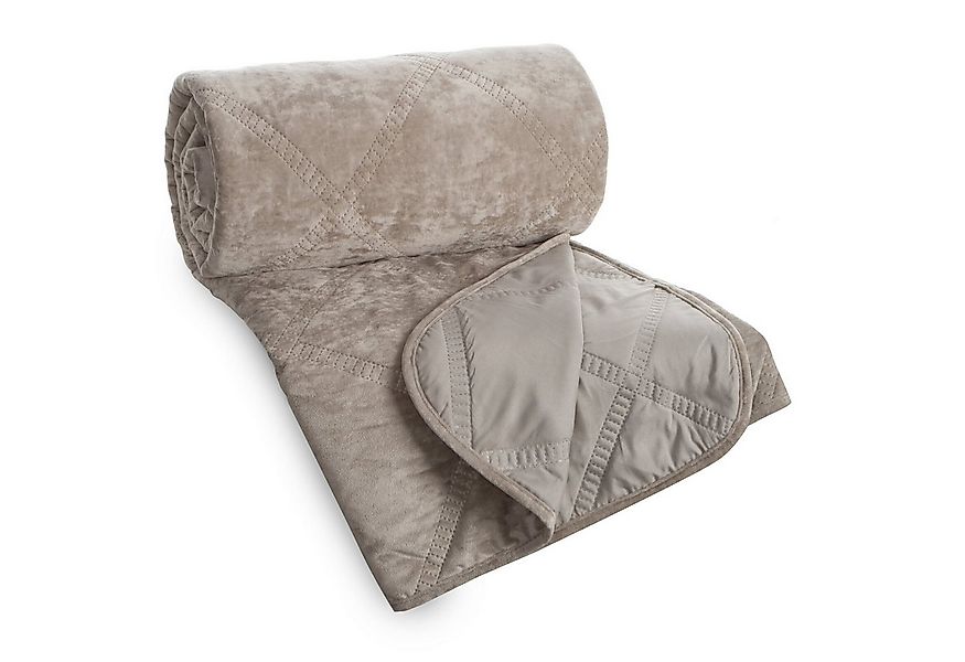 Eurofirany Tagesdecke VELVET2, Steppdecke Samtdecke Karomuster Weicher Über günstig online kaufen