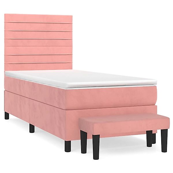 vidaXL Boxspringbett mit Matratze Rosa 90x200 cm Samt1535466 günstig online kaufen