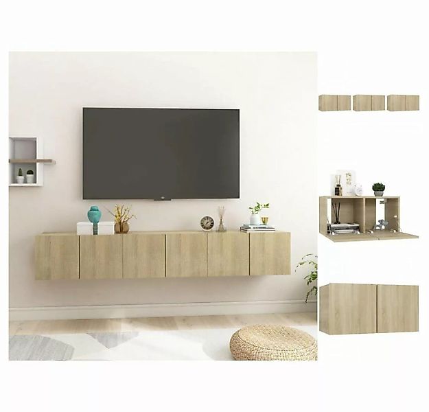 vidaXL TV-Schrank TV-Hängeschränke 3 Stk Sonoma-Eiche 60x30x30 cm günstig online kaufen