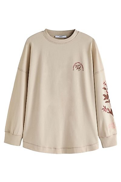 Next Langarmshirt Langärmeliges Skater-T-Shirt mit Saumdetail günstig online kaufen