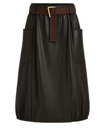 Mississhop A-Linien-Rock Damen Midirock in Lederoptik günstig online kaufen