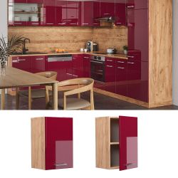 Vicco Hängeschrank R-Line, Rot Hochglanz/Goldkraft Eiche, günstig online kaufen