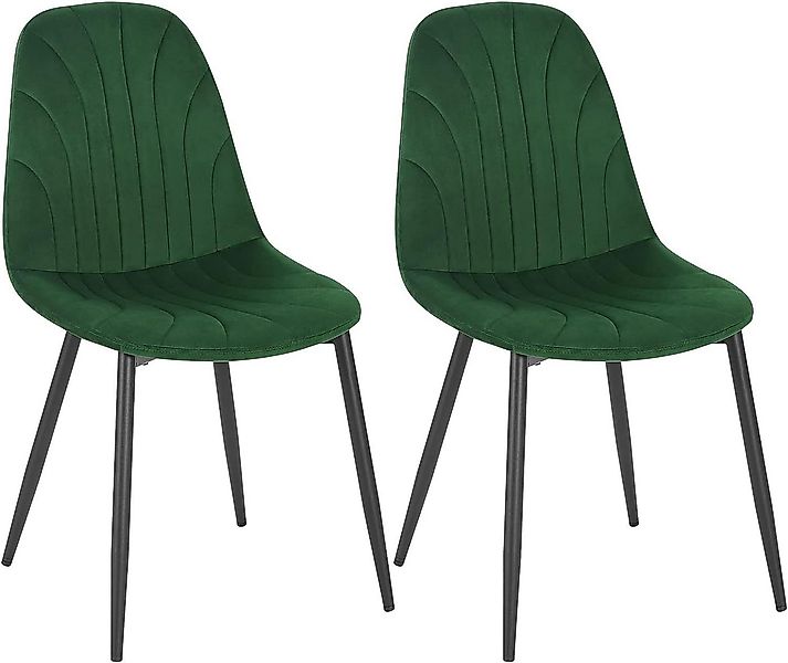 EUGAD Esszimmerstuhl (Set, 2 St), ergonomischer Polsterstuhl mit Samtbezug günstig online kaufen