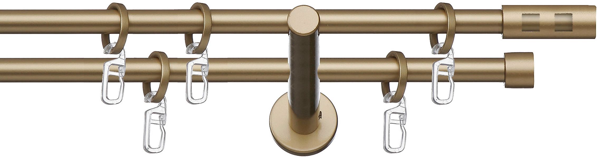 indeko Gardinenstange »Teneriffa« Ø 12 mm 2 läufig-läufig Fixmaß Komplett-S günstig online kaufen