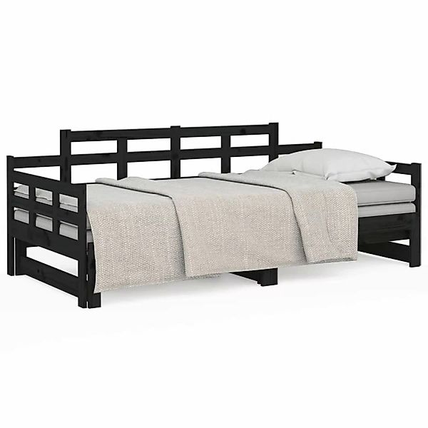 vidaXL Tagesbett Ausziehbar Schwarz Massivholz Kiefer 2x(90x200) cm1279862 günstig online kaufen
