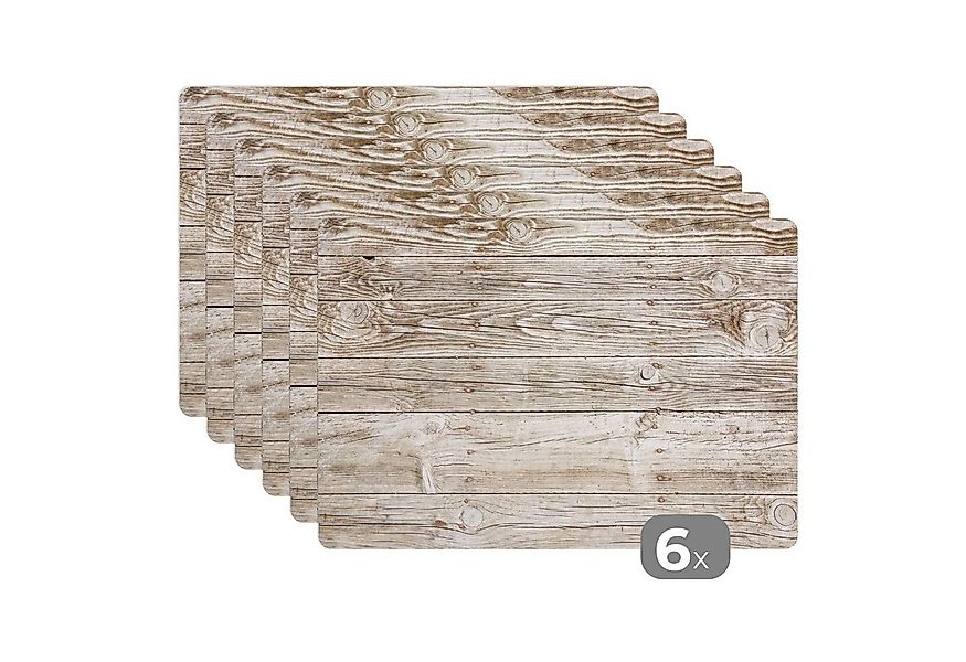 MuchoWow Platzset Eine helle Holzwand als Hintergrund, (6-St), Platzsets, T günstig online kaufen