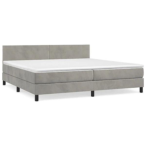 vidaXL Boxspringbett Boxspringbett mit Matratze Hellgrau 200x200 cm Samt Be günstig online kaufen