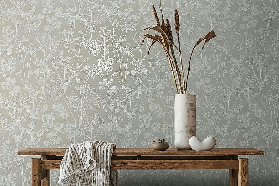 Marburg Vliestapete Tapete Light Garden, geprägt, floral, moderne Vliestape günstig online kaufen