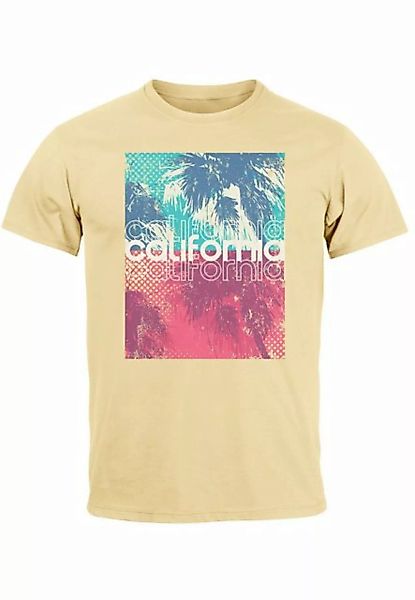 Neverless Print-Shirt Herren T-Shirt Top California Palmen Sommer Foto Prin günstig online kaufen
