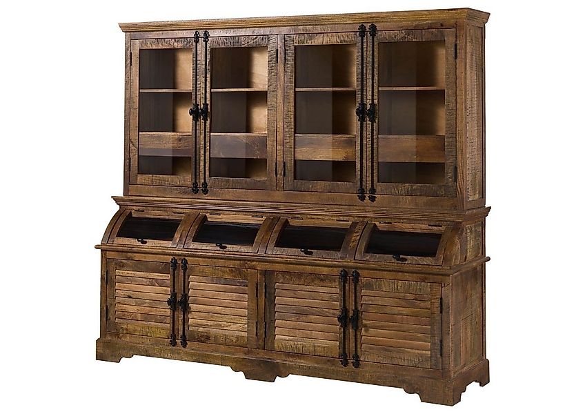 Massivmoebel24 Buffet (Buffet Mango 210x55x190 dunkelbraun geölt RODEZ #154 günstig online kaufen