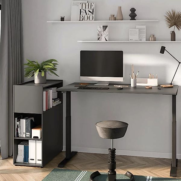 Büromöbel Set 2-teilig MEMPHIS-01 mit Schreibtisch 120x80cm in graphit günstig online kaufen