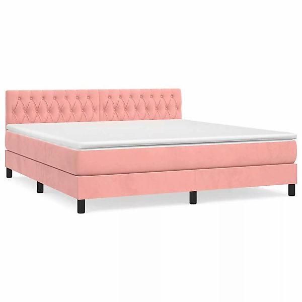 vidaXL Boxspringbett mit Matratze Rosa 180x200 cm Samt1390004 günstig online kaufen