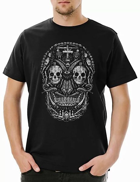 Urban Backwoods Print-Shirt Mexican Skull I Herren T-Shirt Schädel Sugar Ga günstig online kaufen