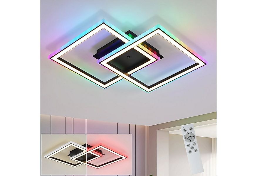 ZMH LED Deckenleuchte Whonzimmer RGB Deckenlampe Modern Dimmbar mit Fernbed günstig online kaufen