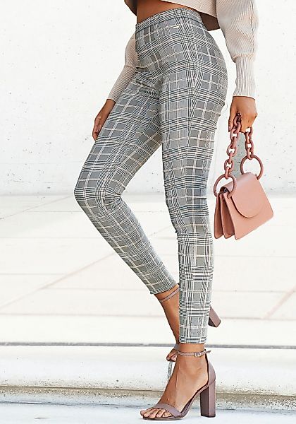 LASCANA Highwaist Leggings, mit Karomuster günstig online kaufen