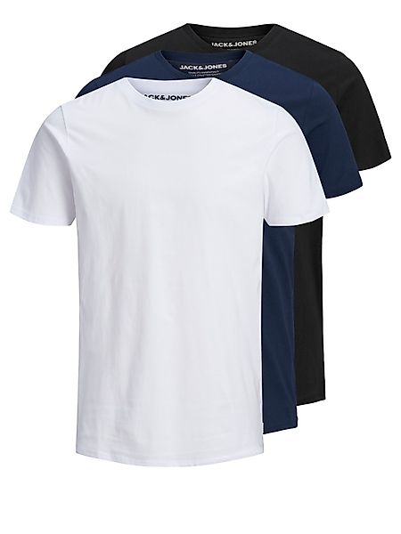 Jack & Jones Herren Rundhals T-Shirt JJEORGANIC BASIC 3er PACK - Slim Fit günstig online kaufen