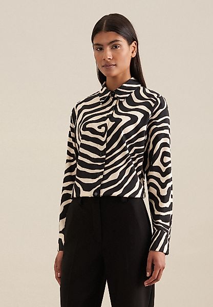 seidensticker Hemdbluse "Schwarze Rose", Langarm Kragen Druck günstig online kaufen